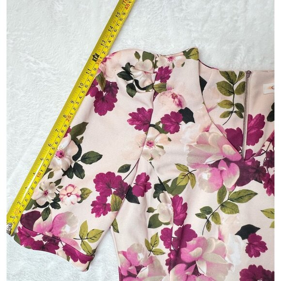 Calvin Klein Womens Dress Pink Floral V Neck A Line Sheath Size 6 - Picture 11 of 16